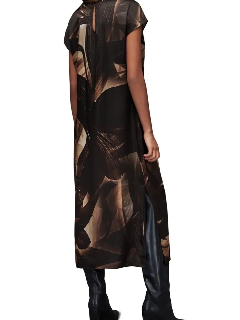 AllSaints iris dress. coffee brown color way - Picture 4 of 9